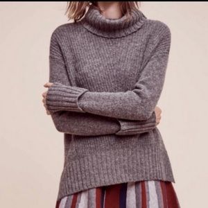 Moth Anthropologie Fireside Wool Cowl Neck Sweater